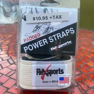 2 pairs FlexSports Padded Power Straps | Weightlifting | Off-White OSFA